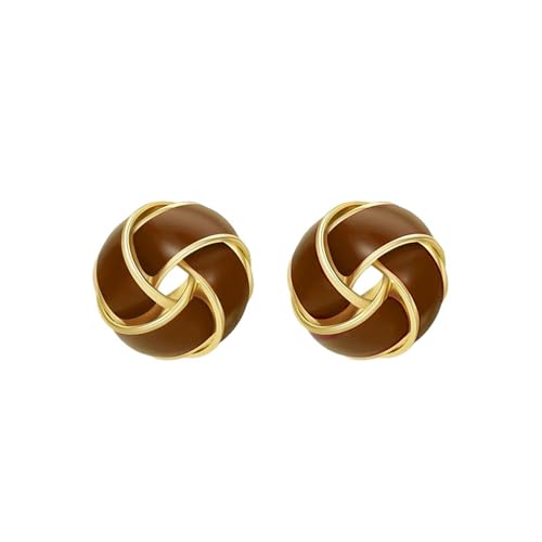 HUANGBONIG Rote geflochtene Kugel-Ohrringe für Damen, Retro-Emaille-Schmuck., Metall HUANGBONIG Rote geflochtene Kugel-Ohrringe für Damen, Retro-Emaille-Schmuck., Metall von HUANGBONIG