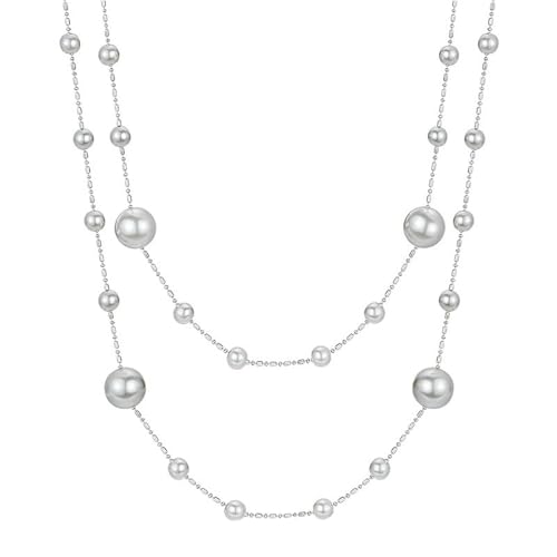 HUANGBONIG Schlichte Damen-Perlenkette mit einem Gefühl von und einer Pulloverkette. von HUANGBONIG