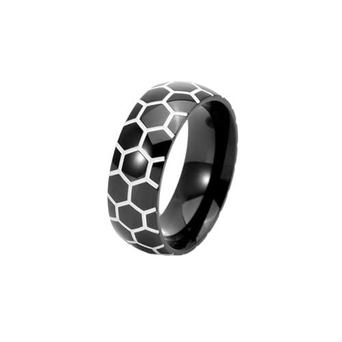 HUANGBONIG Sport Leuchtender Fußballring Herren Edelstahl Zeigefinger Ring, 12(th) von HUANGBONIG