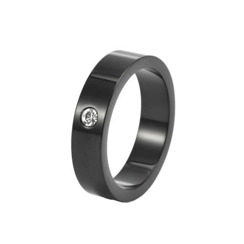 HUANGBONIG Stilvoller, schlichter Diamantring, Edelstahl, kreativer Persönlichkeitsring, No.5. von HUANGBONIG