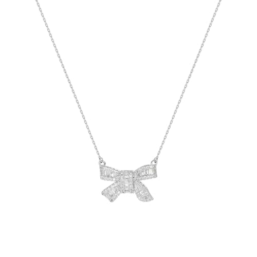 HUANGBONIG Süße unregelmäßige Schleife Anhänger Halskette Persönlichkeit Pullover Kette WN14678K von HUANGBONIG