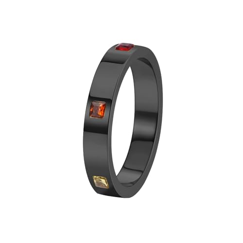 HUANGBONIG Süßer koreanischer Edelstahlring mit sechs farbigen Diamanten, Nr. 6 HUANGBONIG Süßer koreanischer Edelstahlring mit sechs farbigen Diamanten, Nr. 6 von HUANGBONIG