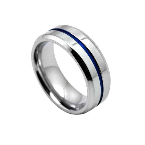 HUANGBONIG Titan-Stahl personalisierter glatter blauer Ring für Herren, Retro-Ring, No. 8 HUANGBONIG Titan-Stahl personalisierter glatter blauer Ring für Herren, Retro-Ring, No. 8 von HUANGBONIG