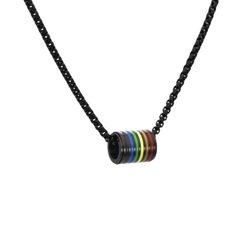 HUANGBONIG Titanstahl Regenbogen zylindrische Transferperle Anhänger Herren personalisiert Pullover Zubehör HUANGBONIG Titanstahl Regenbogen zylindrische Transferperle Anhänger Herren personalisiert Pullover Zubehör von HUANGBONIG