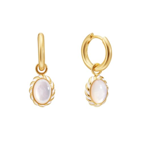 HUANGBONIG Unschuldige Mondschein-Ohrringe, kreative Retro-weiße Mutter-Ohrringe HUANGBONIG Unschuldige Mondschein-Ohrringe, kreative Retro-weiße Mutter-Ohrringe von HUANGBONIG