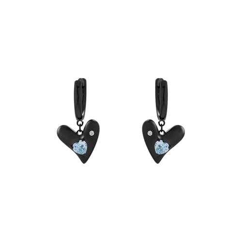 HUANGBONIG WE24526D Damen-Ohrringe mit Pik-Herz und Herzen, Meerblau, Zirkonia von HUANGBONIG