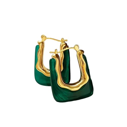 HUANGBONIG Ziehen Sie den Wind U-förmige geometrische Harz Ohrschnalle Design Sinn exquisite Ohrringe., Metall von HUANGBONIG