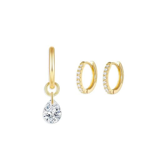 Kreative Ohrringe mit Wassertropfen-Zirkonia, einfache Persönlichkeit, Diamantohrringe von HUANGBONIG