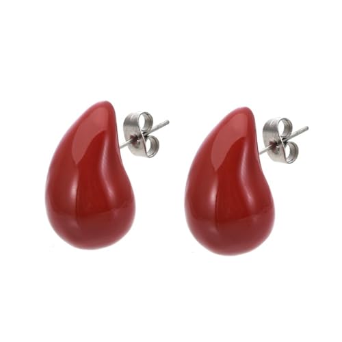 Modische, hohle Wassertropfen-Ohrringe für Damen, Edelstahl, mehrfarbig, Kunstharz von HUANGBONIG