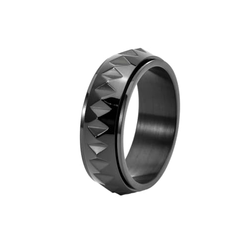 Modischer Edelstahlring, schlichter, dreidimensionaler Dreiecks-Zeigefingerring, 12(th) von HUANGBONIG