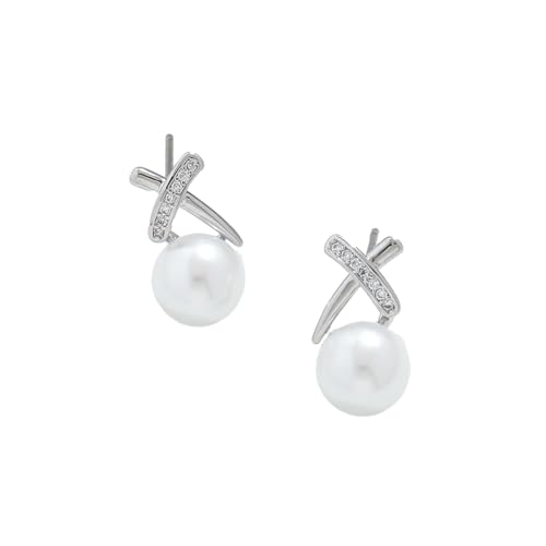 Schlichte Kreuz-Perlenohrringe, Retro-Ohrringe von HUANGBONIG