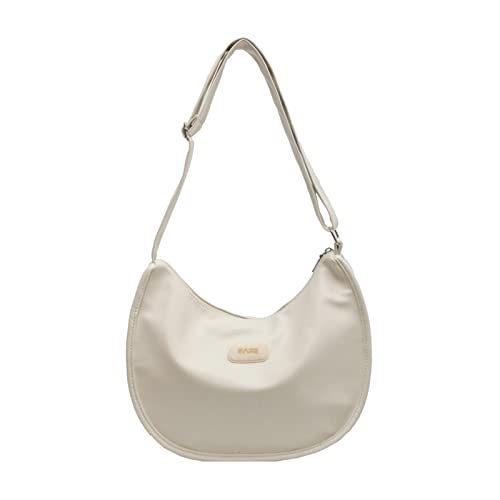 Damen-Umhängetasche, PU-Leder, Vintage, Umhängetasche, einfache Messenger-Tasche, lässige Hobo-Handtaschen, große Kapazität, Knödeltasche, Beige, AS THE PIC SHOW von HUANIZI