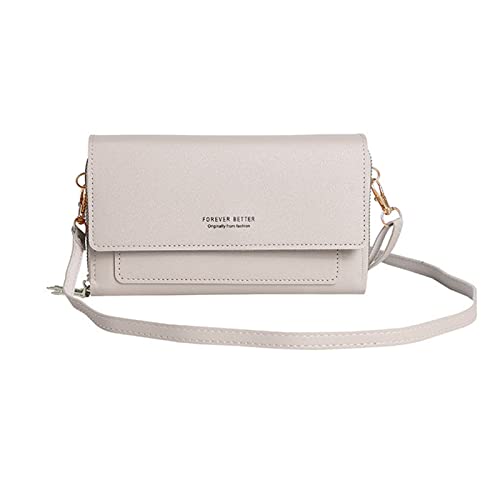 Damen-Umhängetasche aus Polyurethan, modische Umhängetasche, große Kapazität, Münzbörse, stilvolle Kuriertasche, Damen-Geldbörse, Clutch, Grau, AS THE PIC SHOW von HUANIZI