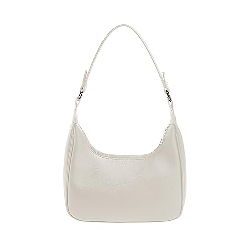 HUANIZI Achseltasche, Freizeittasche, große Kapazität, Schultertasche, für Mädchen und Damen, koreanischer Stil, einfarbig, trendige Unterarmtasche, Weiss/opulenter Garten, 24x21x6cm von HUANIZI