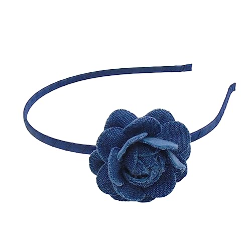 HUANIZI Blaues Rosen-Stirnband für Frauen und Mädchen, zum Fotografieren, Pferdeschwanz, Pony, Haarspange, rutschfeste Stirnbänder, süßes Haarband, Yoga-Zubehör von HUANIZI