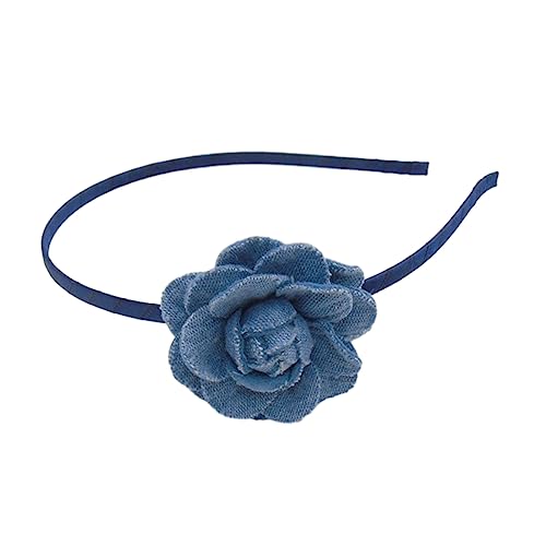 HUANIZI Blaues Rosen-Stirnband für Frauen und Mädchen, zum Fotografieren, Pferdeschwanz, Pony, Haarspange, rutschfeste Stirnbänder, süßes Haarband, Yoga-Zubehör von HUANIZI