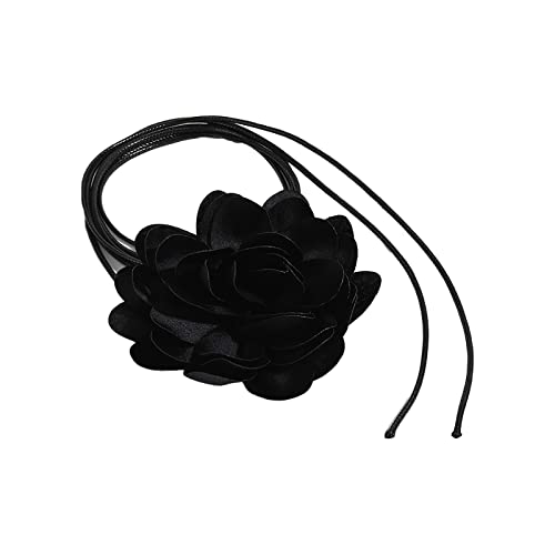 HUANIZI Blumenkrawatten-Halsketten, Blumen-Halsbänder, Blumenriemen, Halskette, Stoff, Hochzeit, Party, Schmuck, Geschenk für Frauen, Teenager, Mädchen von HUANIZI