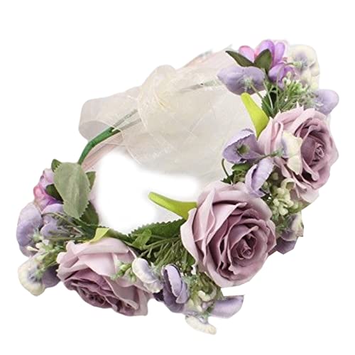 HUANIZI Blumenstirnbänder für Damen, Brautblumenkronen für Hochzeit, Blumengirlande, Krone, Haarkranz, Brautblumen-Haarbänder von HUANIZI