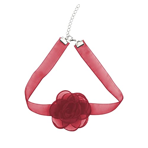 HUANIZI Damen-Halsband mit Blumenmuster, Stoff, Blumenketten, künstliche Blume, Choker, Garn, Material, Stoffzubehör für Frauen von HUANIZI