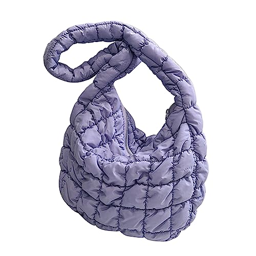 HUANIZI Damen-Schultertasche, leichte Unterarmtasche, modische Knödeltasche, Handtasche für Mädchen, Violett, 35x28x6cm von HUANIZI