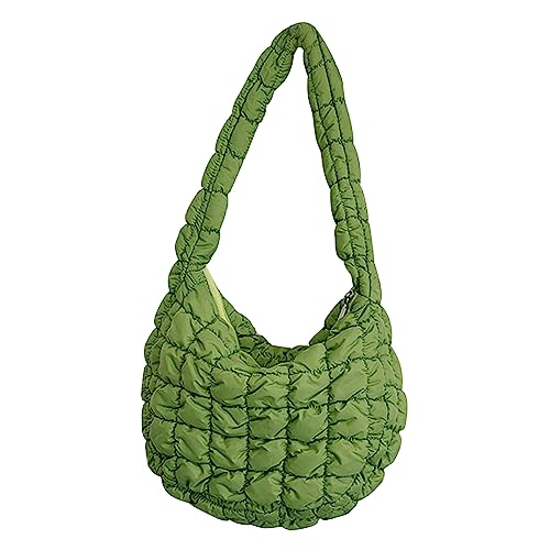 HUANIZI Damen-Schultertasche, leichte Unterarmtasche, modische Knödeltasche, Handtasche für Mädchen, grün, 35x28x6cm von HUANIZI