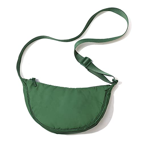 HUANIZI Einfarbige tragbare Damen-Umhängetasche, einfache Brusttasche, Umhängetasche, Reisetasche, Handtasche, Kuriertasche, Grün , 30x9x15cm von HUANIZI