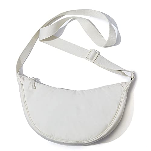 HUANIZI Einfarbige tragbare Damen-Umhängetasche, einfache Brusttasche, Umhängetasche, Reisetasche, Handtasche, Kuriertasche, Weiss/opulenter Garten, 30x9x15cm von HUANIZI