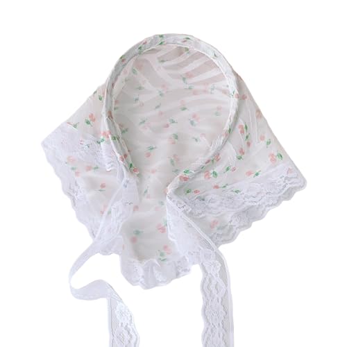 HUANIZI Französisches Spitzen-Kopftuch für Damen, eleganter Damen-Kopfschmuck, dekoratives Stirnband, Musikfestival, Haarschmuck für Frauen von HUANIZI