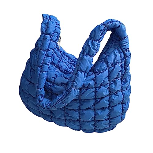 HUANIZI Gefaltete Wolkentasche, gerüschte Umhängetasche, modische Handtasche für Damen, Mädchen, Polyester, Hobo-Tasche, Blau, 45x31x11cm von HUANIZI