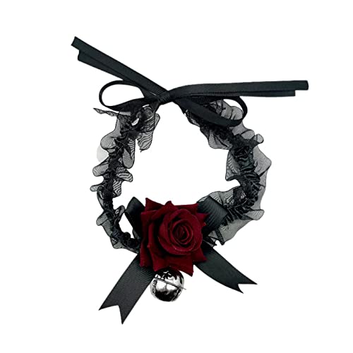 HUANIZI Gothic elegante große Rose Blume Schlüsselbeinkette Halskette mit Glocke Frauen Hochzeit Braut Sexy verstellbar Choker Schmuck von HUANIZI