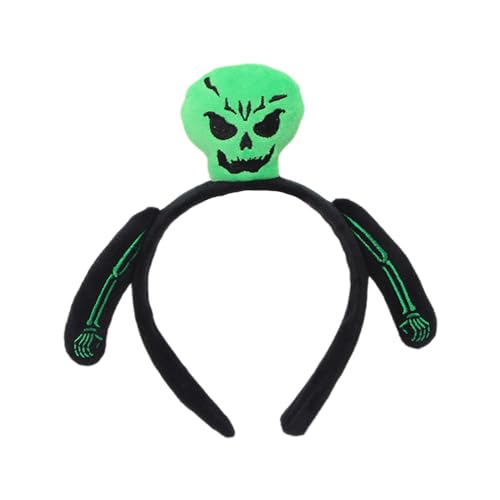 HUANIZI Haarband mit Cartoon-Totenkopf-Form, für Damen, Studenten, Fotografie, Haarband, gefüllte Schädelform, Waschen des Gesichts, Stirnbänder von HUANIZI