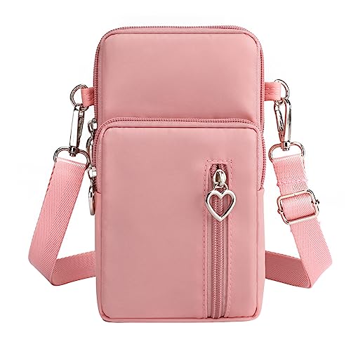 HUANIZI Handy-Tasche für Mädchen und Damen, modische Umhängetasche, Nylon, Bargeld-Kartenhalter, Haspe, Schultertasche, Geldbörse, Handtasche, PK, Large von HUANIZI