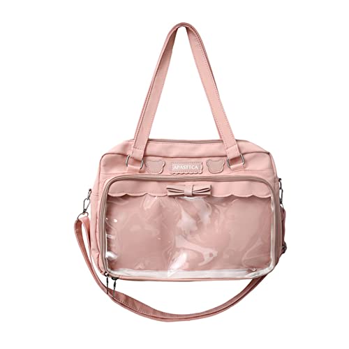 HUANIZI Harajuku Crossbody-Tasche für Damen, High School, Mädchen, JK Bag, Kuriertasche, große Kapazität, Handtaschen, Nylon-Umhängetasche, Pink, AS THE PIC SHOW von HUANIZI