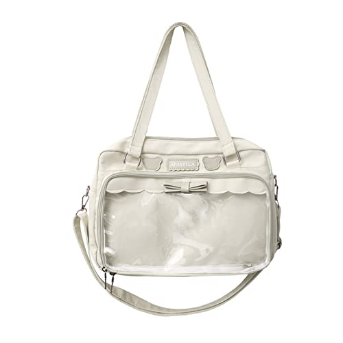 HUANIZI Harajuku Crossbody-Tasche für Damen, High School, Mädchen, JK Bag, Kuriertasche, große Kapazität, Handtaschen, Nylon-Umhängetasche, Weiss/opulenter Garten, AS THE PIC SHOW von HUANIZI