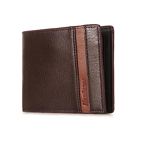 HUANIZI Herren-Geldbörse, Geldbeutel, PU-Leder, lässig, Kartenhalter, Kleingeldfach, Münzgeldbörse, Business-Geschenk, dunkelbraun, 12x1.5x9.5cm von HUANIZI