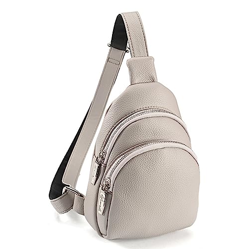 HUANIZI Hüfttasche aus PU-Kunststoff, große Kapazität, Sport-Gürteltasche, Brusttasche, multifunktional, Damen, Crossbody, Hüfttasche, Schultertasche, grau, 15x8x21cm von HUANIZI