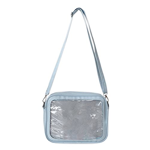 HUANIZI Japanische Harajuku Ita Tasche für Frauen PU Transparente Tasche Itabag High School Mädchen Uniform JK Crossbody Umhängetasche, Blau, AS THE PIC SHOW von HUANIZI