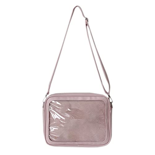 HUANIZI Japanische Harajuku Ita Tasche für Frauen PU Transparente Tasche Itabag High School Mädchen Uniform JK Crossbody Umhängetasche, Pink, AS THE PIC SHOW von HUANIZI