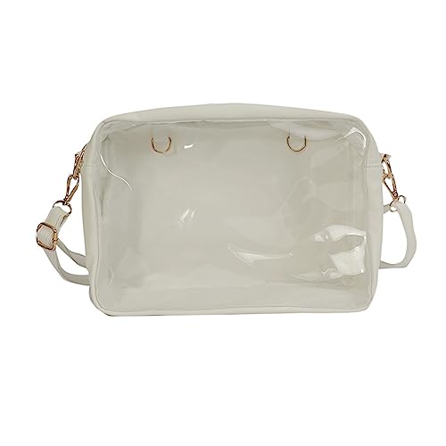 HUANIZI Japanische Umhängetasche für Damen, PU, Itabag, transparente Tasche, JK-Tasche, Handtaschen, Ita-Tasche, Crossbody-Tasche, Weiss/opulenter Garten, AS THE PIC SHOW von HUANIZI