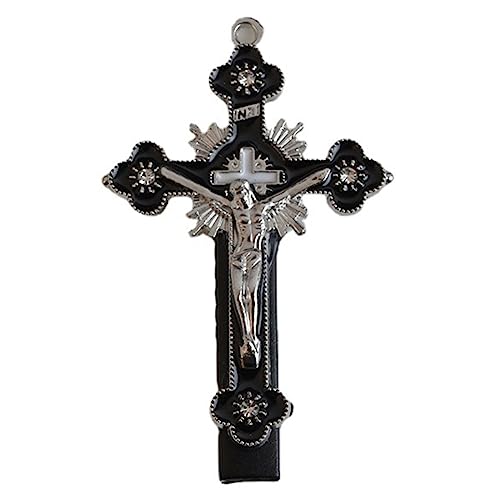 HUANIZI Kreuz-Haarspange für Teenager, Mädchen, Gothic-Stil, Haarnadel, Entenschnabel-Clip, Metallic-Haarspangen für Damen, seitlicher Pony von HUANIZI