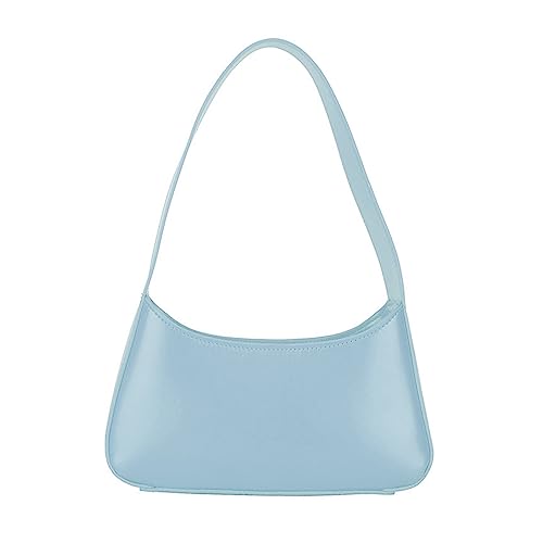 HUANIZI Modische Achseltasche, Freizeit, lässig, PU-Tasche, große Kapazität, Schultertasche für Mädchen und Frauen, einfarbig, trendige Unterarmtasche, Blau, 26x15x5.5cm von HUANIZI