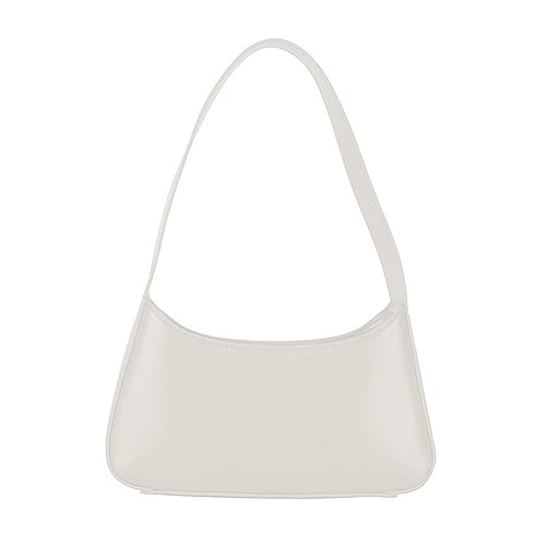 HUANIZI Modische Achseltasche, Freizeit, lässig, PU-Tasche, große Kapazität, Schultertasche für Mädchen und Frauen, einfarbig, trendige Unterarmtasche, Weiss/opulenter Garten, 26x15x5.5cm von HUANIZI