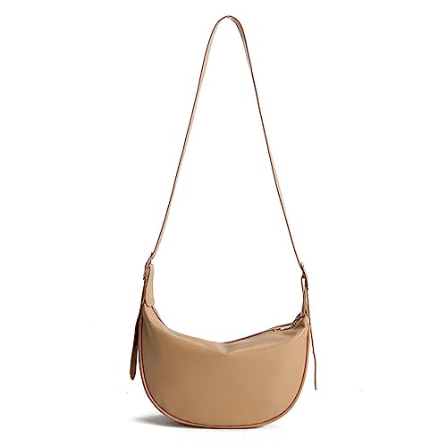 HUANIZI Modische Achseltasche, PU-Crossbody-Tasche für Mädchen, Frauen, Halbmond-Taschen, Damen-Geldbörse, Unterarm-Tragetasche, Khaki, 19x7x14cm von HUANIZI