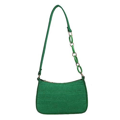 HUANIZI Modische Achseltasche, Schultertaschen für Mädchen, Frauen, Halbmond-Taschen, Damen-Geldbörse, Unterarmtasche, trendige Handtasche, Tragetaschen, Grün , 20x6x14.5cm von HUANIZI