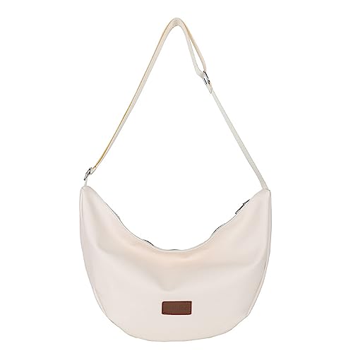 HUANIZI Modische Achseltasche, Schultertaschen für Mädchen, Frauen, Halbmondtaschen, Damen-Geldbörse, Unterarmtaschen, trendige Handtasche, Weiss/opulenter Garten, 23x11x23cm von HUANIZI