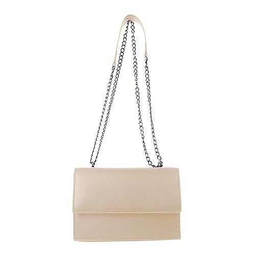 HUANIZI Modische Damen-Umhängetasche, PU-Kette, Umhängetasche, Umhängetasche, Kuriertasche für Mädchen, Handtasche, Damen-Handytasche, Geldbörse, Khaki, 20x13.5x6.5cm von HUANIZI