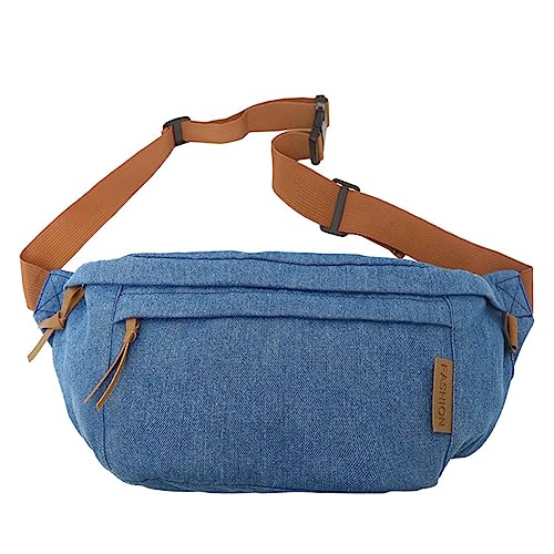 HUANIZI Modische Hüfttasche für Damen und Herren, große Kapazität, Bauchtasche mit verstellbarem Riemen, Hell, blau, As picture shown von HUANIZI