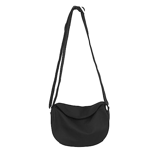 HUANIZI Modische Tasche, Knödeltasche, Schultertaschen für Mädchen, Frauen, Halbmond-Taschen, Damen-Geldbörse, Crossbody-Tasche, einfarbig, trendige Tasche, Schwarz, 10x22x18cm von HUANIZI