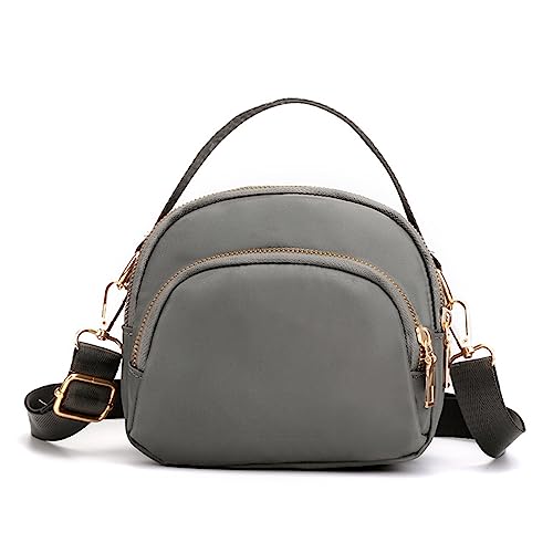 HUANIZI Modische Tasche, Nylon, Lippenstift, kosmatische Tasche, Schultertaschen für Mädchen, Frauen, Crossbody-Taschen, Reisetasche, Geldbörse, Handtasche, Hellgrau, 17x14x8cm von HUANIZI