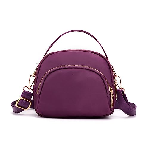 HUANIZI Modische Tasche, Nylon, Lippenstift, kosmatische Tasche, Schultertaschen für Mädchen, Frauen, Crossbody-Taschen, Reisetasche, Geldbörse, Handtasche, Violett, 17x14x8cm von HUANIZI